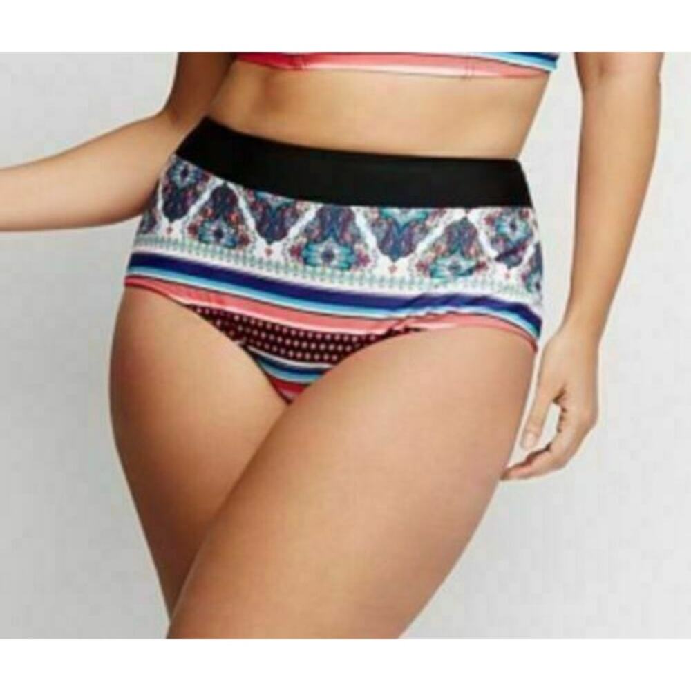 Lane Bryant Swim Cacique Multicolor Paisley High Waist Swimsuit Bottom Size 22